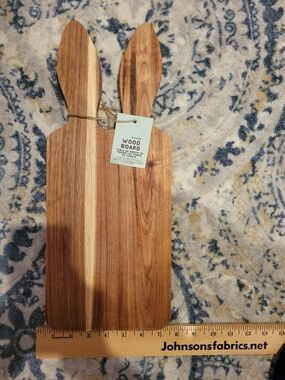 NWT Wooden Bunny Ear Serving Board - Natural Acacia Wood